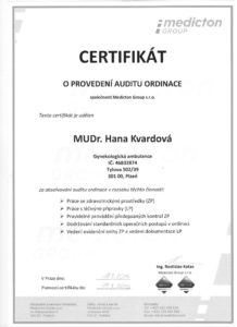 Certifikát o provedení auditu